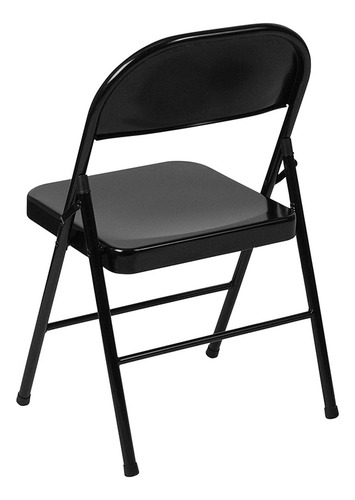 Juego De 4 Sillas Plegables De Metal Color Negro Con Apoyapi