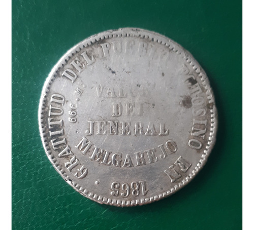 Bolivia 1865 1 Melgarejo Plata Estado Muy Bueno (Usado)