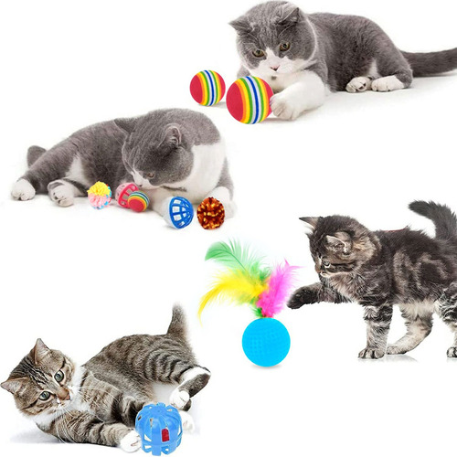 Juego 22pk Túnel De Gato Plegable Juguete Mascota Pluma Bola