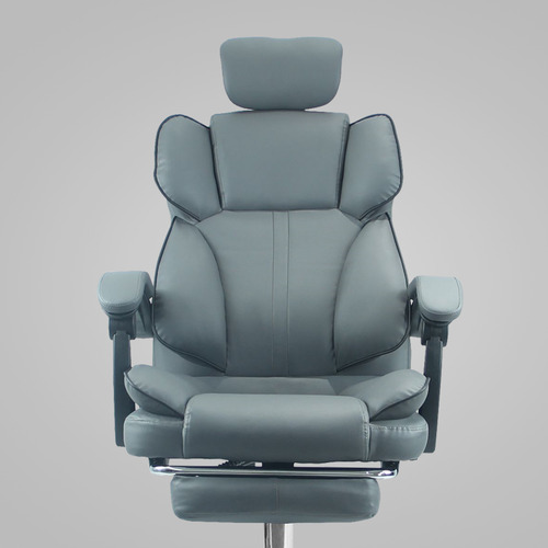 Silla Gamer Con Apoya Pies Respaldo Apoya Cabeza C113 Color Gris Material del tapizado Cuero sintético