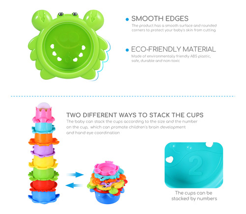 Toymytoy, 8 Unidades De Copos Empilháveis Coloridos Toy Earl