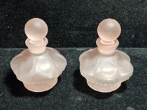 Comprar Antiguo Juego De Perfumeros De Vidrio Cristal Esmerilado