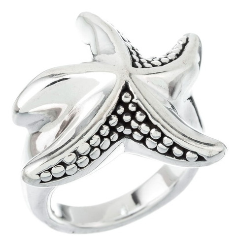 Anillo De Plata 925 Electro Inflado Estrella De Mar