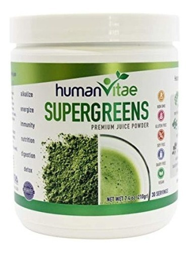 Super Greens De Human Vitae - Jugo Natural En Polvo Potente.