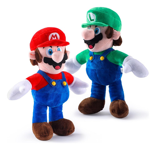 Peluche De Mario Y Luigi  Pack De 2 ,de 25 Cm Thb