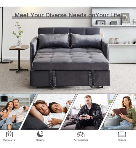 Sofa Tipo Cama Con Porta Vasos 2 Cuerpos