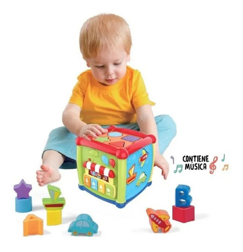 Cubo Didactico Bebe Piano Musica Encastre Reloj Babymovil