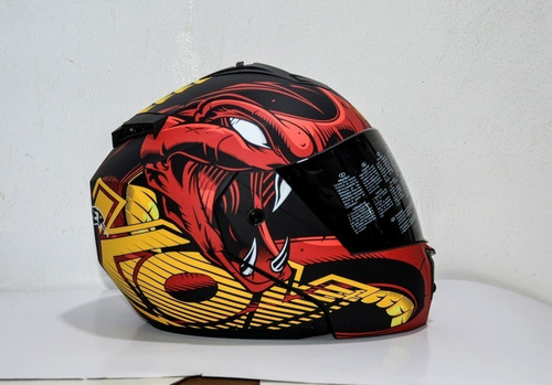 Imagen 6 de 8 de Casco Abatible Para Moto Kov Stealth Viper Rojo