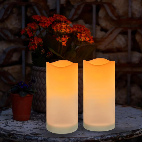 Velas Solares Para Exteriores Impermeables Juego De 2 Velas