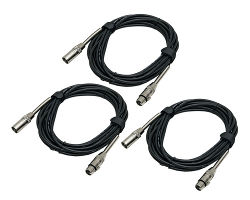 3 Cables Para Microfono Xlr O Canon 6m Calidad De Estudio