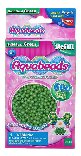 Juego Caja De 600 Cuentas Solidas Aquabeads Varios Colores