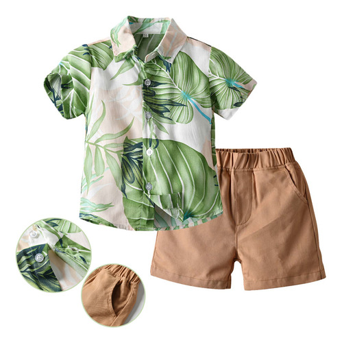 Conjunto De Ropa Infantil Hawai Para Niños, Pantalones Corto