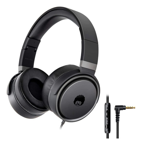 Auriculares Con Cable Rockpapa Grade Con Micrófono Negro/gri