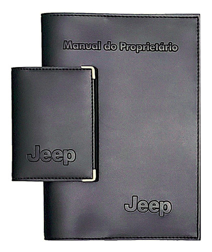 Imagem 1 de 6 de Kit Jeep Porta Manual E Porta Documento P Couro Eco