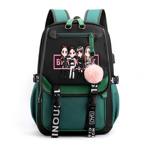 Mochila Juvenil Coreana Blackpink Con Bolsa De Hombro Con Pu