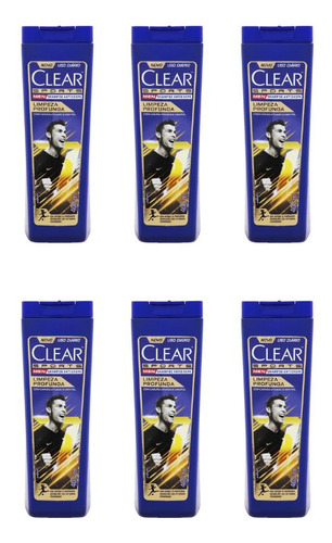 Shampoo Clear 400ml Men Limpeza Profunda - Kit C/ 6un