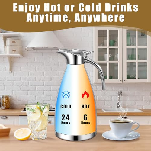 Uiifan 2 Pcs 68 Oz Jarra Térmica De Café De Acero Inoxidable