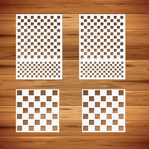4pcs Checkerboard Stencils   Shape Stencils Reusable My...
