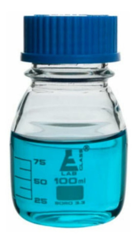 Frasco Autoclavable Tapa Azul 100ml Graduado