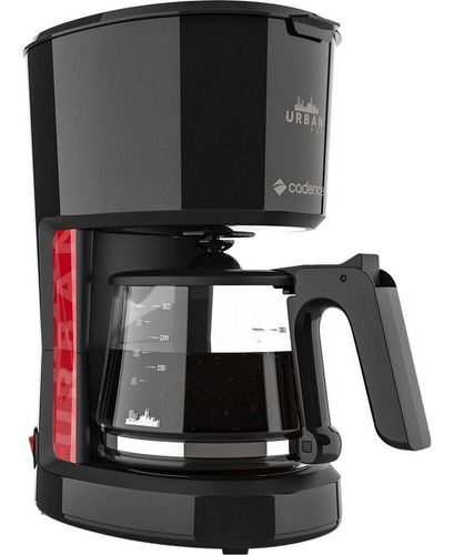 Cafeteira Elétrica Urban Pop Preta Com Vermelho Cadence 220v