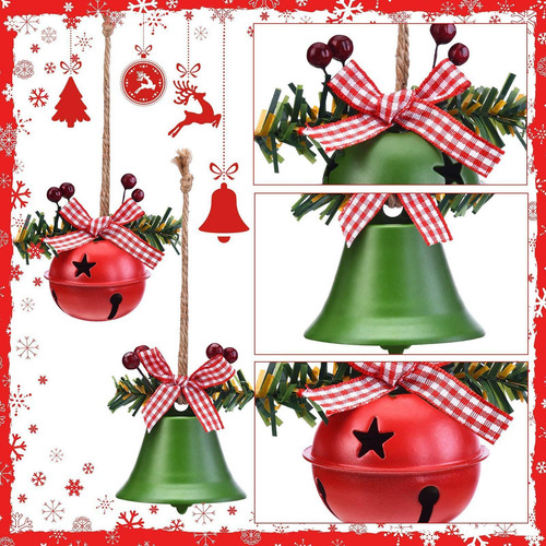 Cascabeles Navideños 6 Adornos De Cascabeles De Metal De Gra