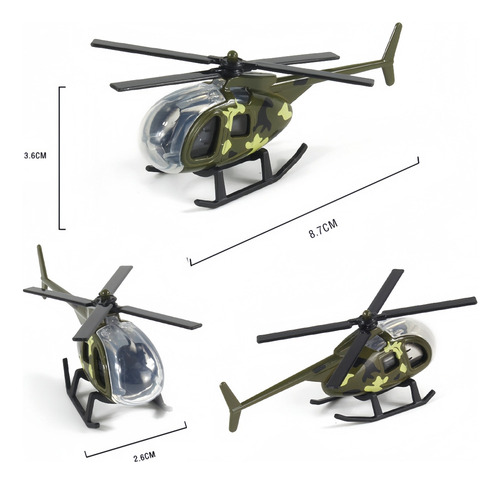 Juguetes Educativos Modelo Helicóptero De Aleación De 4 Piez