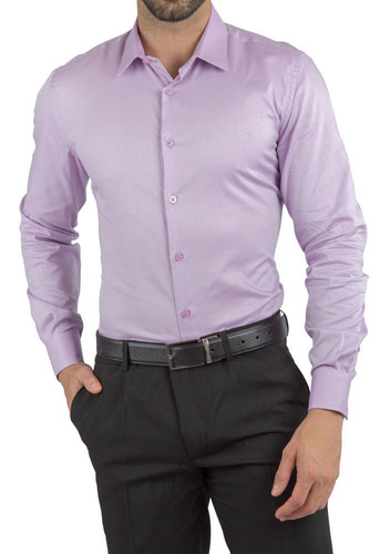 Camisa Charles 100% Algodón Premium Lila Oscuro John Holden