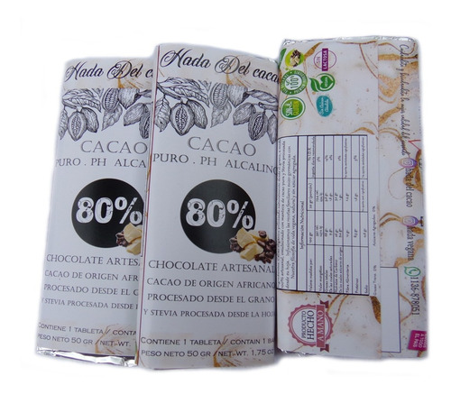 Combo X10 Barras De Chocolates Cacao 80% A Eleccion S/azucar