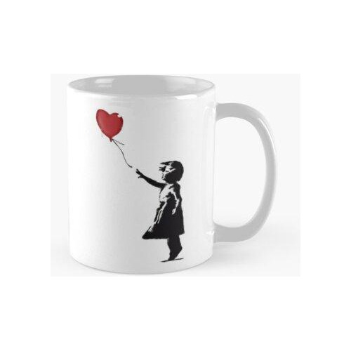 Taza Banksy Girl Con Corazón Globo Graffiti Arte Callejero B