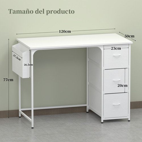Escritorio De Oficina Minimalista Moderno Con 3cajone Blanco Blanco