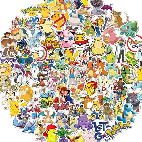 Pack Stickers Personajes Pokemón 20 Unidades