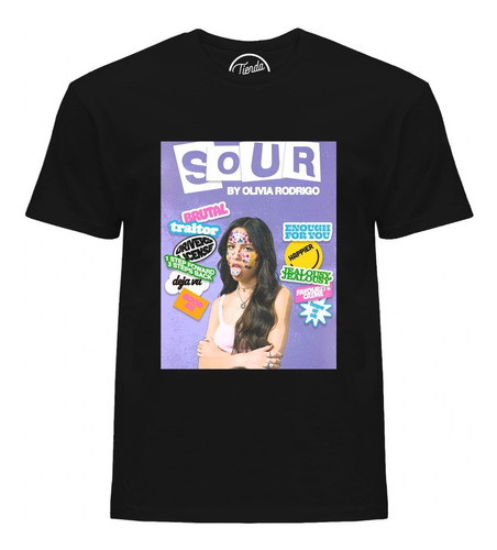 Imagen 1 de 3 de Playera Olivia Rodrigo Sour Album Pop Singles T-shirt