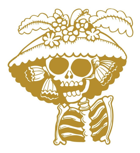 Calcacomanía Dia De Muertos Catrina Sticker Para Auto Casa