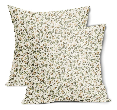 Juego De 2 Fundas De Almohada Con Flores Vintage 45x45 Cm