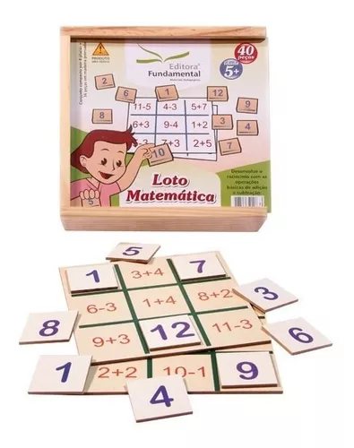 Jogo Loto Aritmético 50 Pç Madeira Raciocínio Matemática - Futura  Brinquedos Educativos