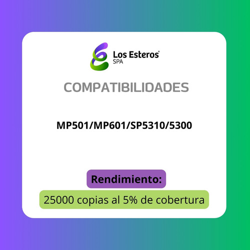 Toner X 2 Alternativo Para Ricoh Mp501 Mp601 Sp5310 Sp5300