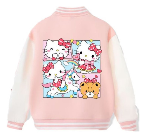 Chamarra De Béisbol Diseño De Hello Kitty Monta Caballo