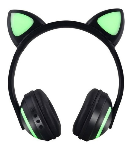 Fone Ouvido Gatinho Bluetooth Headfone Orelha Gato C/ Led P2