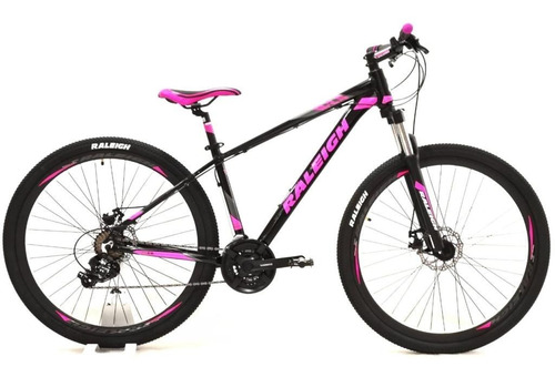 Bicicleta Mtb Raleigh Mojave 2.0 Dama Rod 29 Disco Mecanico Negro Con Rosa 16.5 "