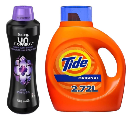 Detergente Líquido Tide 2.72 Lts + Downy Perlas Lush 1kg 