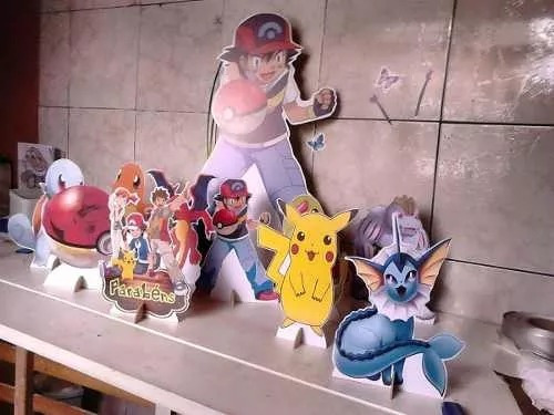 Pokemom - 12 Display - Decoração Festa Infantil Mdf