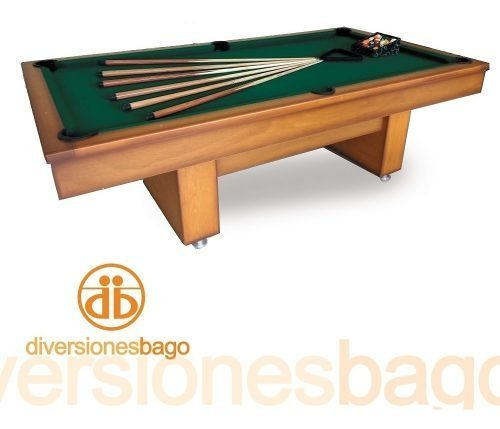 Mesa de billar Diversiones Bago California de 264cm x 147cm x 80cm color negro con superficie de juego de piedra pizarra, paño verde