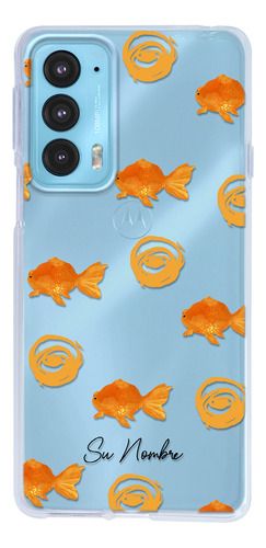 Funda Para Motorola Para Mujer Patrón Pez Peces Con Nombre