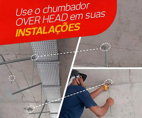 Parafuso Chumbador Over Head 5/16 X40mm Sext 1/2 Zincado