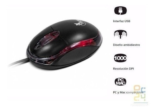 Imagen 2 de 3 de Mouse Usb Xtech Óptico 1000dpi Xtm-195 Economico