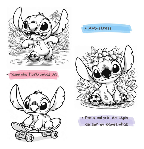 Libro Para Colorear De 50 Hojas De Stitch Notes