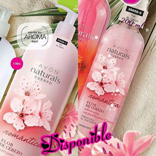 Set X 2 Avon Naturals Crema + Colonia Corporal Flor Cerezo