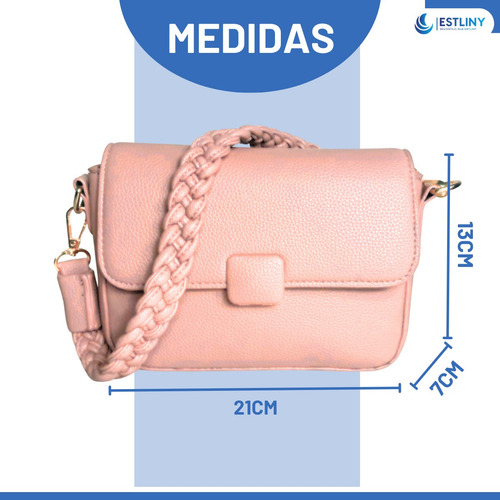 Bolsa Feminina Pequena De Ombro Transversal ajustável Tiracolo com Alça De Mão bolsas modernas Cor Rosa