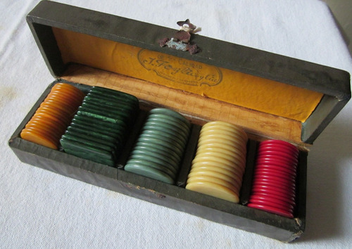 Antiguo Juego De Fichas De  Lujo Calidad J.foglia Y Cia