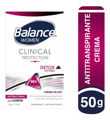 Desodorante Balance Crema Clinical Detox Invisible Mujer 50g